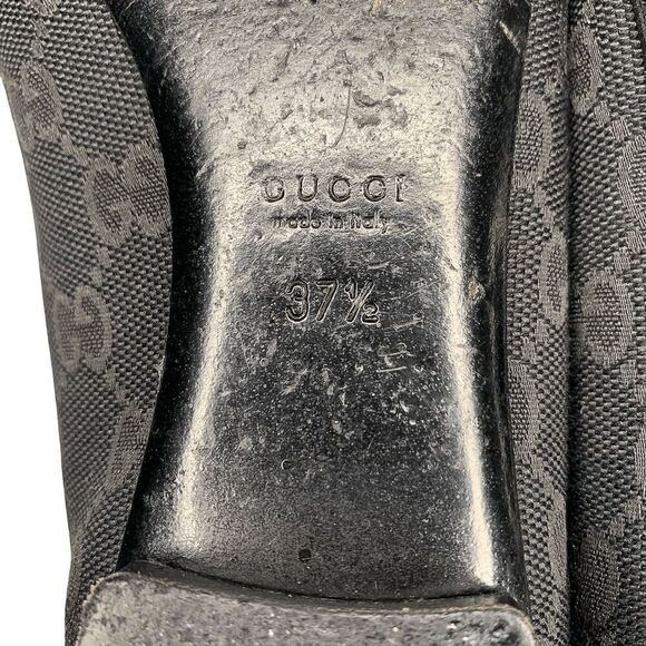 Gucci Guccissima Black Ballet Flat EU 37.5 US 7.5 Slip On Cap Toe Ballerina Shoe - Picture 11 of 11